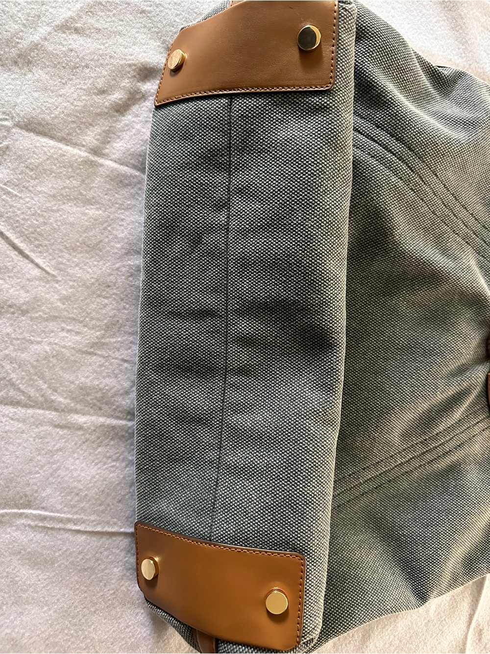 Michael Kors Gray Canvas Tote with Tan Rope Handles - Picture 7 of 7
